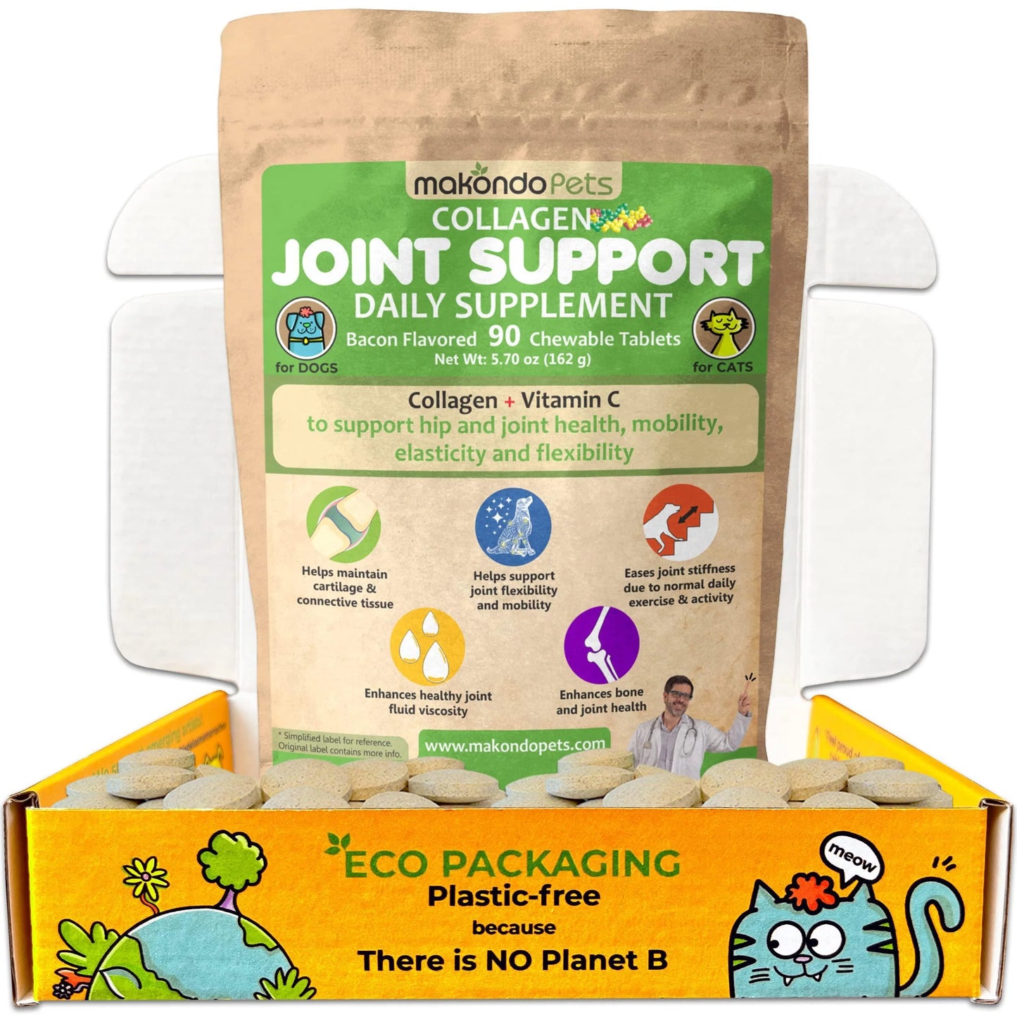 Joint Support for Dogs and Cats Collagen Joint Supplement with Vitamin C 90