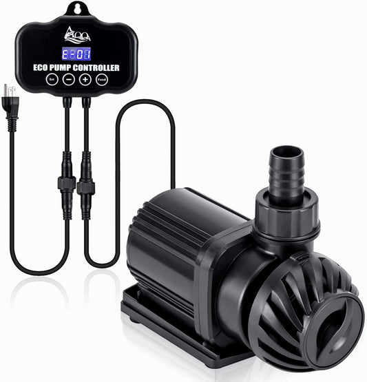 Controllable Aquarium Water Pump,75W 2400GPH Circulation Make Wave/Feed Mode/20 Options Flow Adjustable, Amphibious Submersible or Land Powerful Return Pump for Saltwater & Freshwater