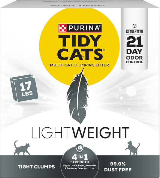 Purina  Multi Cat, Low Dust, Clumping Cat Litter, Lightweight 4-In-1 Strength - 17 Lb. Box