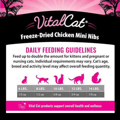 Freeze Dried Cat Food, Chicken Mini Nibs 12 Oz