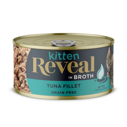 Wet Kitten Food, Tuna Fillet in Broth, 2.47Oz Cans